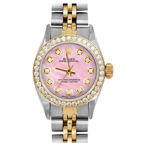 rolex watch pink|rolex pink face diamond bezel.